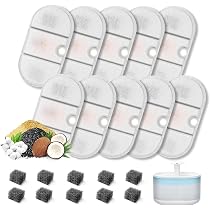30 Stück Katzenbrunnen Filter Set – 20 Aktivkohlefilter + 10 Schaumfilter, Ersatz Für Edelstahl-Trinkbrunnen