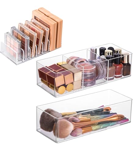 Organisateur Palette Maquillage MXTIMWAN - 2 Boîtes Acrylique 7 Compartiments