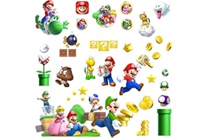 PRODIZAINAS PRINT Mario - Adesivo da parete 3D per cameretta dei bambini, decorazione camera