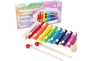 all Kids United Xylophone en Bois pour Enfants - Xylophone Instrument de Musique Carillon Jeu de Sons ; Jouets en Bois Entraînement Moteur (Xylophone)