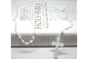 R Heaven Glow in the dark luminous plastic basic oval rosary beads 42cm length can use center as a clasp prison rosary