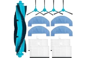 LOOHAOC Piezas de repuesto para Conga 2499 Ultra Home Advanced Conga 2499 Ultra X-Treme Robot Aspirador-Juego de 13 Accesorios,1 Cepillo Principal,4 Filtros,4 Cepillos Laterales,4 Paños