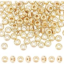 UNICRAFTALE ongeveer 200Pcs 6mm Rondelle Spacer Kralen Roestvrij Staal Losse Kralen 1.6mm Gat Bead Bevindingen voor DIY Armbanden Kettingen Sieraden Maken, Roestvrij Staal Kleur