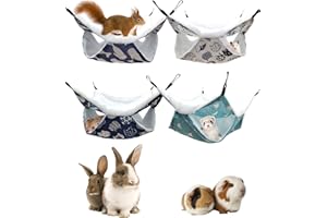 atnayo 4 Pcs Rat Hammocks for Cage, Rat Toys and Accessories for Cage, Double Sided Use Bed for Guinea Pig Ferret Hamster