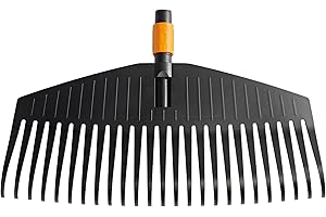 ‎FISKARS Fiskars Laubbesen, Werkzeugkopf, 25 Zinken, Breite: 50 cm, Kunststoff-Zinken, Schwarz/Orange, QuikFit, 1000642