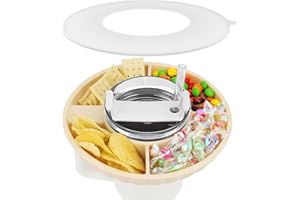 MUSIWANNA Snackteller mit Deckel für Stanley Cup 40oz/1,18L, NUR FÜR 40OZ, Snackschale kompatibel mit Stanley Quencher 40oz, Silikon Snack Tablett mit 4 Fächern, Snackring mit Abdeckung (Weiß), KEINE BECHER