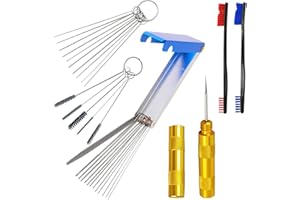 ZPSCXQ 7 Pieces Carburetor Cleaning Kit, Carb Cleaner, Carburetor Cleaner, Carb Cleaner Spray-10 Cleaning Needles+5 Nylon Brushes +13 Pieces Cleaning Wires Set + 1 Sharpen Pick Tool Kit+2 Large Brushes