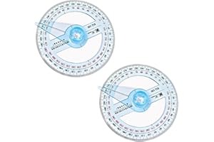 YCFISH 2 Pcs Protractor Circle Protractor, 360 Degree Protractor Angle Measure Multi-Functional Protractor with Swing Arm Plastic Circle Ruler Geometry Tool for Classroom Office Drafting Measuring