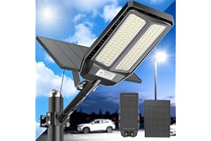 JADIDIS 1200W Lampione Solare Con Telecomando,Lampade Solari Impermeabili IP67 Per Esterni Con Sensore Di Movimento, 6500K Luci Solari LED Super Luminose Per Esterni Per Giardini e Garage