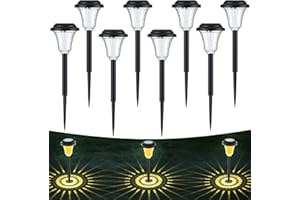 LuJasi Solarlampen für Außen Garten 14 Stück, Solarleuchten Garten IP65 Wasserdicht mit schönen Projektionen für außen, Terrasse, Rasen, Garten, Hof, Wege