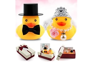 LUYUTTN Hochzeitsenten, Brautpaar Quietscheente Hochzeitspaar für Hochzeitsgeschenk Partydekoration Hochzeitsdekoration, Braut & Bräutigam Geschenk