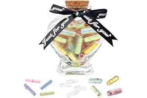 Home-X Capsule Letters Message in a Bottle, 101 PCS Message Capsule with Love Wishing Bottle, Love Notes Letters Memory Jar Couples Gifts for Boyfriend Girlfriend Wife Husband and Friend