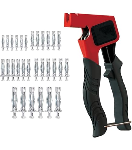 Molly Plugs Set with Clamp, Molly Plugs Assortment with 40 Molly Metal Plugs for Hollow Brick, Professional Molly Pliers Suitable for M3 M4 M5 M6 M8 Molly Plugs