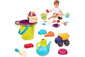 B. toys - B. Ready Sac de plage - Lime - Jeu de plage - 11 Jouets de sable - 18 mois et +