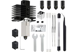 YOTINO 0,4mm Hotend Kit für X1/X1C 3D-Drucker, Extruder Hotend mit 4 Düse aus gehärtetem Stahl, Silikon Socke,Thermistor, Reinigungsnadeln und Schraubenschlüssel