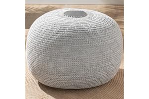 English Home Pouf Rotondo Ottomano, Sgabello Grande e Leggero, Accessori per Soggiorno, Pouf Lavorato a Maglia per Poggiapiedi, Sgabello per Toeletta, Decorazione della Camera da Letto della Casa, 37x