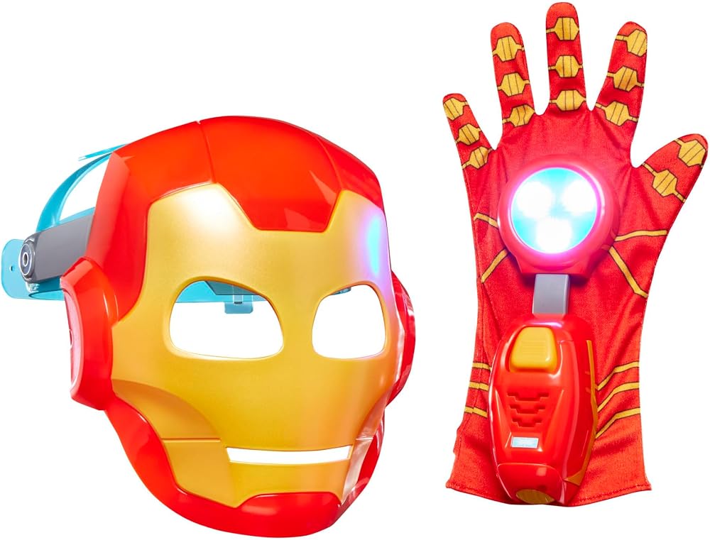 Marvel Iron Man and His Awesome Friends Teknolojik Kahraman Rol Yapma Seti, Iron Man Maskesi ve Elektronik Eldiven, 3 Yaş ve Üzeri Çocuklar için Süper Kahraman Oyuncakları