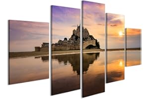 islandburner Bild Bilder auf Leinwand Schöne Ansicht des historischen Marksteins Le Mont Saint-Michel in Normandie, Frankreich, eine berüh Wandbild, Poster, Leinwandbild JWO