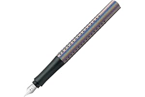 Faber-Castell 140842 - pióro Grip Edition Glam, szerokość stalówki M, srebrne, 1 sztuka