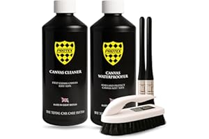 PROTEX Convertible Soft Top Care Kit with Canvas Cleaner & Waterproofer - 500ml, Two Applicator Brushes and One Soft Top Cleaning Brush - BRUSH KIT.