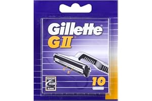 ‎GILLETTE Gillette GII Rasierklingen für Rasierer, 10 Ersatzklingen für Nassrasierer Herren mit doppelten Klingen