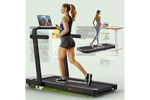 Decorcn Laufband Klappbar Laufband für Zuhause 0,8-12km/h 2.5PS 2 in 1 Laufband Schreibtisch mit Fernbedienung, Ultra Slim Breiter Laufgürtel Walking Pad Treadmill