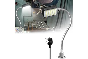 BrightWish Magnetic Work Light, 15W 6000K LED Machine Light with Flexible Gooseneck & Strong Magnetic Base for Workbench, Sewing, Lathe, Grill, Shop, Industrial Lighting