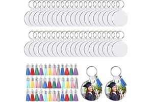 Veciado 100 Piezas Llaveros Sublimacion MDF SublimacióN en Blanco Llavero a Granel, SublimacióN Llavero en Blanco con Llavero de Doble Cara para Hacer Manualidades DIY