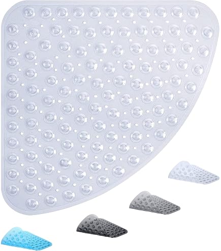 Tapis De Douche D’Angle Antidérapant 70x70cm BWBIKE - Ventouses & Trous De Vidange