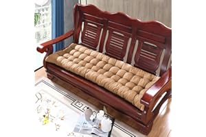 XPNIT Coussin de Banquette en Coton épais 2/3 Places, 8cm d'épaisseur Coussin de Banquette Long Coussin de Sol de canapé pour Le Jardin intérieur et extérieur (140x40cm,Beige)