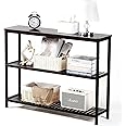 Nnewvante Console Table for Entryway,Bamboo Sofa Table Narrow Console Tables,39.4 inch Entrance Table for Entryway, Living Room,Bedroom,Hallyway,Foyer, Sofa Couch,3 Tier Entry Table with Shelves,Black