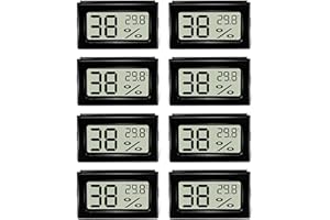 COLLAZOEY 8 Stück Hygrometer Thermometer, Mini Digital Hygrometer mit LCD, indoor hygrometer Temperatur Luftfeuchtigkeitsmesser Celsius(℃) für Weinkeller Gewächshaus Babyzimmer