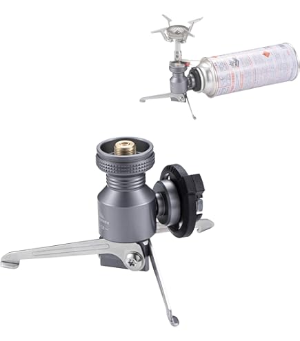 Butan-Adapter-Ständer Z23-VC – Mit Edelstahl-Geflechtschlauch, Selbstabdichtendem Ventil, CNC-gefräst – Für Campingkocher Mit EN417 Lindal-Ventil – Kompakt & Leicht (200 G)