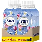 SAN FLORAL | Fabric Softener Washing Machine Liquid Concentrate | Pack of 8 x 59 Washes = 472 Doses