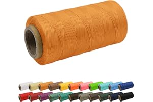 Uiopa 1mm x 260m Wachsfaden, 150D Flache Sattlergarn Ledergarn Gewachst, Leder Nähen Faden Gewachste Schnur für Nähprojekte, Buchbinderei, Schuhreparatur, Schmuck