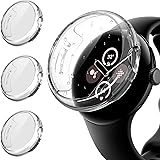 Diruite för Google Pixel Watch Skyddsfodral, Mjuk TPU Ultratunn Stötsäker Elektroplatta Skärmskydd, Lämplig för Google Pixel