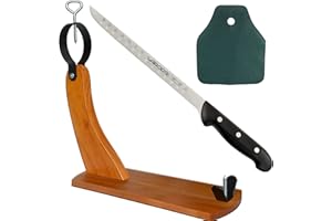 CUPERINOX Porta prosciutto | Supporto per prosciutto Crudo | Coltello Professionale con Alveoli | Copertura del prosciutto | poggia prosciutto