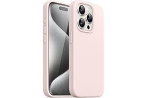 ‎JETECH JETech Silikonowy Etui dla iPhone 15 Pro Max 6,7 Cala, Jedwabisty Miękki w Dotyku Futerał Ochronny na Całe Ciało, Odporny na Wstrząsy Case (Jasnoróżowy)