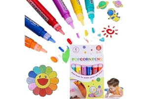 Coffee Life Plus 6Pack bolígrafo de burbujas hinchados,Bolígrafos de dibujo de palomitas de maíz,bolígrafo de burbujas hinchado 3D seguro para arte,plumas hinchadas 3D para arte seguro (6 palos)