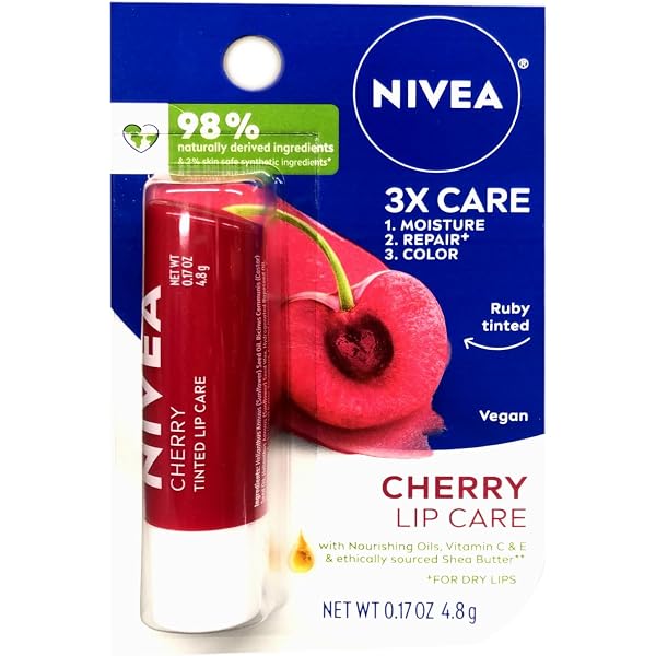 Nivea Lip Care Balm Cherry – 2er Pack, Je 0,17 Unzen (ca. 4,8 G) – Mit Sheabutter & Kirsch-Extrakt Für Sofortige Feuchtigkeit