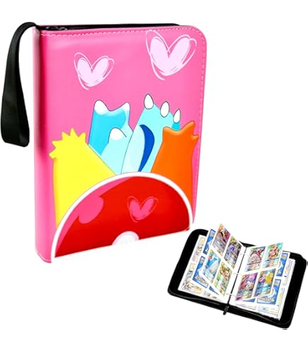 Card Binder Sleeves 480-Pocket Trading Card Binder Album  Premium PU  Leather Holder With 60 Side-Loading Sleeves For Pokemon & More Photocard  Binder