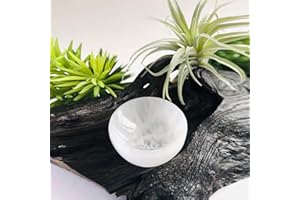 H&H HOMEDECOR LTD Selenite Crystal Charging Bowl White Selenite Charging Alter Bowl Cleanse Meditation Spiritual and Recharge Crystals Charging Bowl Decoration Gift Multiple Sizes (10 Cm)