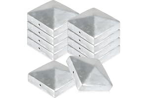 h2i Tappo per pali | acciaio zincato | 121 x 121 mm | 10 pezzi | Tappo di copertura angolare per pali in legno da giardino e pali di recinzione a forma di piramide | Protezione dalle intemperie per