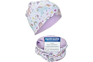 HECKBO Kids Beanie Kindermütze & Schlauchschal Set - Mädchen Jungen Junge - 95% Baumwolle - Herbst Frühling Winter (48–54 cm)