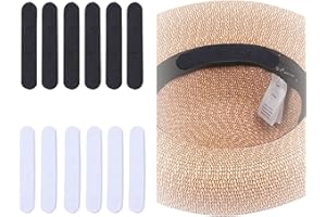 YALIYU Hat Size Reducers, 12 PCS Hat Inserts to Make Smaller Felt Cap Size Reducer Tape Hat Sizing Tape Hat Size Reducer for Hats Caps Sweatband, Black and White