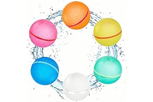 Falafoty 6PCS Reusable Water Balloons for Kids, Magnetic Self-Sealing Quick Fill Water Balloons, Fast Fillable Water Bombs Spray Balls for Summer Garden Pool Beach Outdoor Toy,Party Games Water Toy