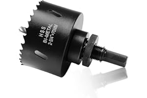 ITOOLFIRM 70mm Hole Saw for Metal and Wood, 2.75 inch HSS Bi-Metal Circular Drill Cutter with Pilot Bit for Plate Steel, Sheet Iron, Ceiling Board, Acrylic Panel, 7/16” Hex Shank