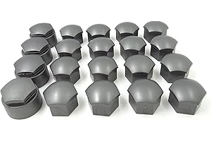 BESELOA Skoda Genuine Alloy Wheel Bolt Nut Caps Covers 17mm Bolt Caps (Grey Matt)