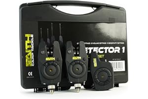 FAITH CARP TACKLE Détecteur de morsure Faith Detector Set Sans Fil - Portée 220m - Paramètres sonores avancés - Indication LED innovante - Sensibilité personnalisable - Valise pratique - Pour une expérience de pêche