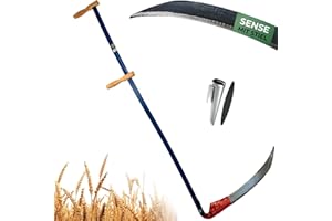 STREND PRO Sense 70 cm mit Metall Sensenstiel + WETZSTEIN & Wetzsteinbehälter | Robuste Handsense für Gras, Getreide & Wiesen | Scharfes Sensenblatt | Profi-Sense für Landwirtschaft & Gartenarbeit